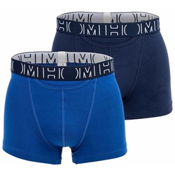HOM Herren Boxer Shorts, 2er Pack - HOM Boxerlines #2, Baumwolle Blau M