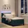 vidaXL LED Boxspringbett mit Matratze Dunkelgrün 90 x 190 cm Samt