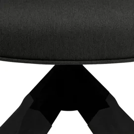 Actona Esszimmerstuhl schwarze Beine mit Armlehnen und Rücklauf dunkelgrau.