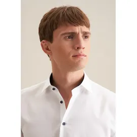 Seidensticker Businesshemd "Schwarze Rose", Herren, Gr. L (41), verlängerte Ärmellängen, weiß, 100% Baumwolle, unifarben, tailored fit, 2-Knopf-Manschette, Hemden, Shaped 1/1 Extra lang Kentkragen Uni