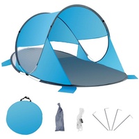 Duhome Strandmuschel, Strandmuschel Pop Up Strandzelt Wetter- und Sichtschutz Polyester Zelt blau|grau
