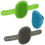 Relaxdays Massagebürste Hund & Katze 9er Set Blau,Grün,Grau
