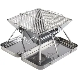 Camping Grill Eldfell M Faltgrill Holz Kohle Faltbar Outdoor Edelstahl EINHEITSGRÖSSE