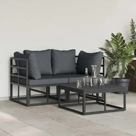 vidaXL Garten-Lounge-Set 3-tlg. schwarz