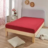 BettwarenShop Spannbettlaken Jersey-Elasthan 120 x 200 - 130 x 220 cm rot