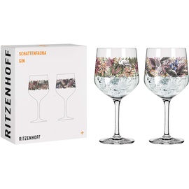 Ritzenhoff & Breker RITZENHOFF Gin-Glas Set 1 – 2 Stück, Storch & Schmetterling – Made in Germany