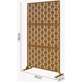 casa.pro Trennwand Basciano 180 x 90 cm Braun/Stahl