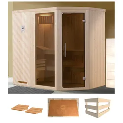Sauna WEKA "Varberg 1", beige (natur), ohne Ofen, (ohne Ofen), Saunen, ohne Ofen
