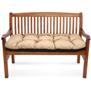 Amazinggirl Bankauflage Sitzkissen Outdoor Hollywoodschaukel Kissen 120 x 50 cm - Sitzpolster Bank Polster für Sitzbank Gartenbank und Paletten Bankkissen Indoor und Outdoorkissen Beige