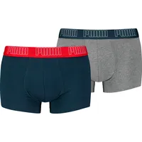 Puma MEN EVERYDAY Trunk 2P Navy / Grey melange), S