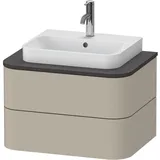 Duravit Happy D.2 Plus Waschtischunterbau für Konsole wandhängend 650x480 mm, 2 Schubkästen, für Aufsatzbecken, Farbe: Taupe Seidenmatt