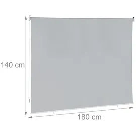 Relaxdays Seitenmarkise 140 x 180 cm grau Kunststoff