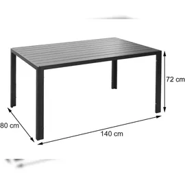 Mendler HWC-N40 Bistrotisch 140 x 80 x 72 cm hellgrau