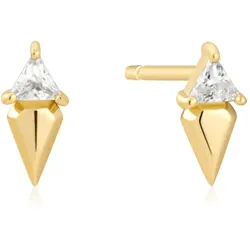ANIA HAIE - STUD EARRINGS - Triangular Cubic Zirconia - Geometric Ear Jacket - gold