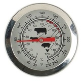 Rivanto Grillthermometer, Grill-Fleischthermometer 14 cm mit Gartemperatur-Skala silberfarben