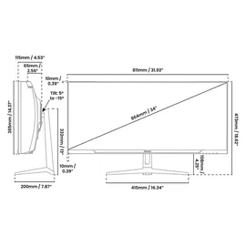 Arozzi Nova 34" Curved WQHD 165 Hz