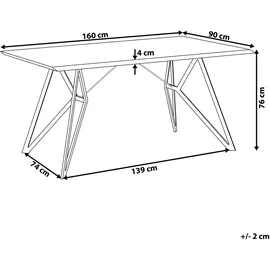 Beliani Esstisch, Buscot 160 x 90 cm,