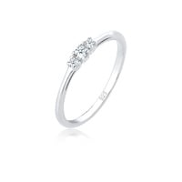 Elli DIAMONDS Verlobungsring Diamant (0.06 ct.) Zart 925 Silber Ringe Damen