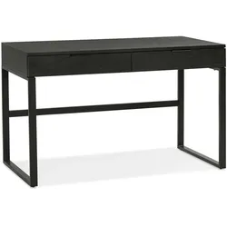 Kadima Design Schreibtisch 2 Schubladen Stauraum | 120x60 cm | Modern Homeoffice | Schwarz | Bürotisch