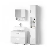 livinity® Ronco 3-tlg. Weiß Hochglanz