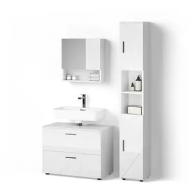 livinity® Ronco 3-tlg. Weiß Hochglanz