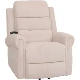 Mendler Fernsehsessel HWC-K63, Relaxsessel, Liegefunktion Aufstehhilfe Massage Heizfunktion, Stoff (220g/m2) Cord - creme-weiß
