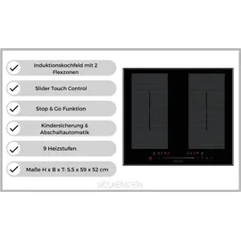 Bosch Backofen HBF114ESO mit Wolkenstein Kochfeld Flächeninduktion 60cm autark