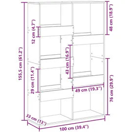 vidaXL Raumteiler 100 x 33 x 155,5 cm Braun