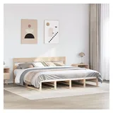 vidaXL Massivholzbett 180 x 200 cm Beige