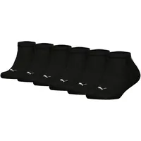 Puma Kinder Sneakersocken 6er Pack - Plain Sneaker ECOM 6P, Logo, einfarbig Schwarz 39-42
