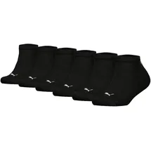 Puma Kinder Sneakersocken 6er Pack - Plain Sneaker ECOM 6P, Logo, einfarbig Schwarz 39-42