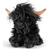 Living Nature Highland Kuh - Schwarz 30cm ohne Sound Kuscheltier Plüschtier Kinder plüsch kuscheln