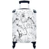 MuchoWow© Koffer Handgepäck Trolley Rollkoffer Kleine Reisekoffer mit 4 Rollen - Aquarellieren - Tiere - Elefant - Jungen - Mädchen - Kinder - Kinder - Cabin Size < 55x40x23 & 55x40x20 cm -