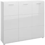 Schuhkommode "Merano" Schuhschrank 135x36x120cm weiß hochglanz