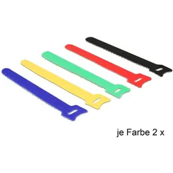 Kabelbinder, Klettverschluss, 150 x 12mm, farbig sortiert, 10 Stück
