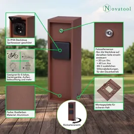 Novatool Gartensteckdose 2 St. Braun