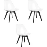 Mark Stuhl – Transparent / Schwarze Beine X 3
