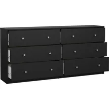 VCM ebuy24 Kommode breit mit 6 Schubladen, Schwarz