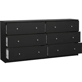 VCM ebuy24 Kommode breit mit 6 Schubladen, Schwarz