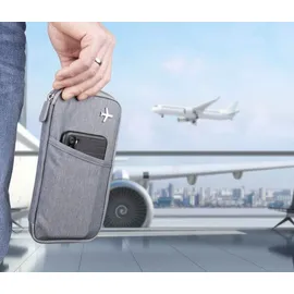 Troika SAFE FLIGHT Etui für Reisedokumente grau/orange