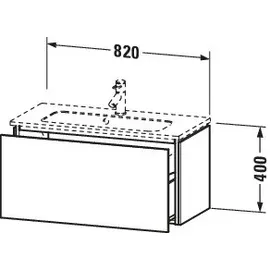 Duravit L-Cube 82x39,1cm, graph matt, 1 Auszug, LC615708080