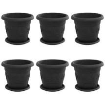 vidaXL Blumentöpfe 6 pcs Ø 26 x 21,5 cm Schwarz