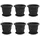 vidaXL Blumentöpfe 6 pcs Ø 26 x 21,5 cm Schwarz