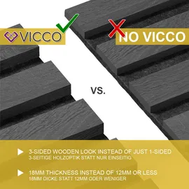 Vicco Wandpaneele Akustik Eiche Schwarz 4 St.