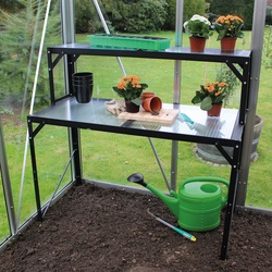 Vitavia Tischaufsatz für Pflanztisch mit Arbeitsplatte aus Hohlkammerplatten,schwarz,