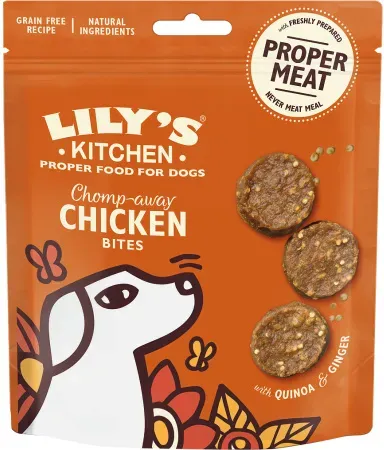 Lily's Kitchen Mini Häppchen Snacks Für Hunde Huhn Quinoa Und Ingwer 70g