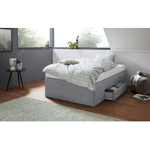 Westfalia Schlafkomfort Boxspringbett, grau, B:120cm L:200cm, Bezug Bett: Feinstrukturstoff (77% Polyester, 23%Viskose) oder Microfaser (100% Polyester);Bonnellfederkernmatratze: 100%Polyester;Kaltschaummatratze: 100% Polyester, Bezug abnehm- und waschbar bis 60C, WESTFALIA
