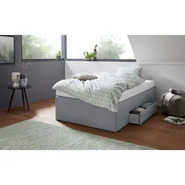 Westfalia Schlafkomfort Boxspringbett, grau, B:120cm L:200cm, Bezug Bett: Feinstrukturstoff (77% Polyester, 23%Viskose) oder Microfaser (100% Polyester);Bonnellfederkernmatratze: 100%Polyester;Kaltschaummatratze: 100% Polyester, Bezug abnehm- und waschbar bis 60C, WESTFALIA