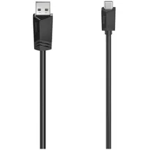 Hama USB-C-Kabel, USB-A-Stecker - USB-C-Stecker, USB 2.0 480 Mbit/s, 3,00 - Silber