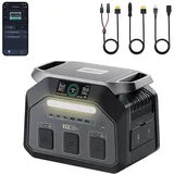 IEE 1800W Solargenerator P1800, 1024Wh LiFePO4 Akku Tragbare Powerstation, 0–80% in 45 Min.Laden, 11 Anschlüsse, App, Portable Power Station für Camping, Wohnmobile, Notstrom